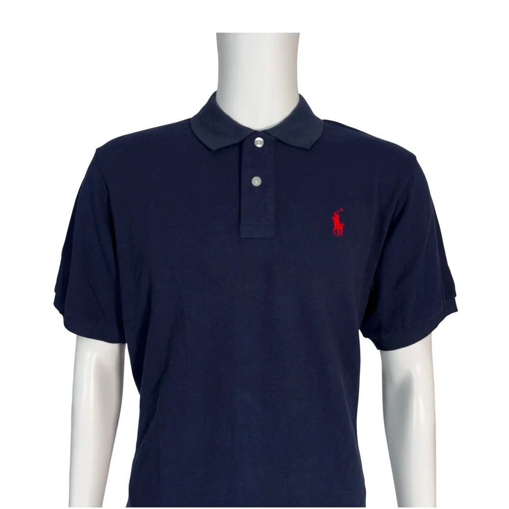 Polo Ralph Lauren Polo Shirt Mens XXL Navy New Custom Fit Mesh Pony Logo